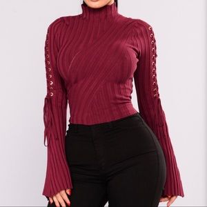 Neck Sweater Wine